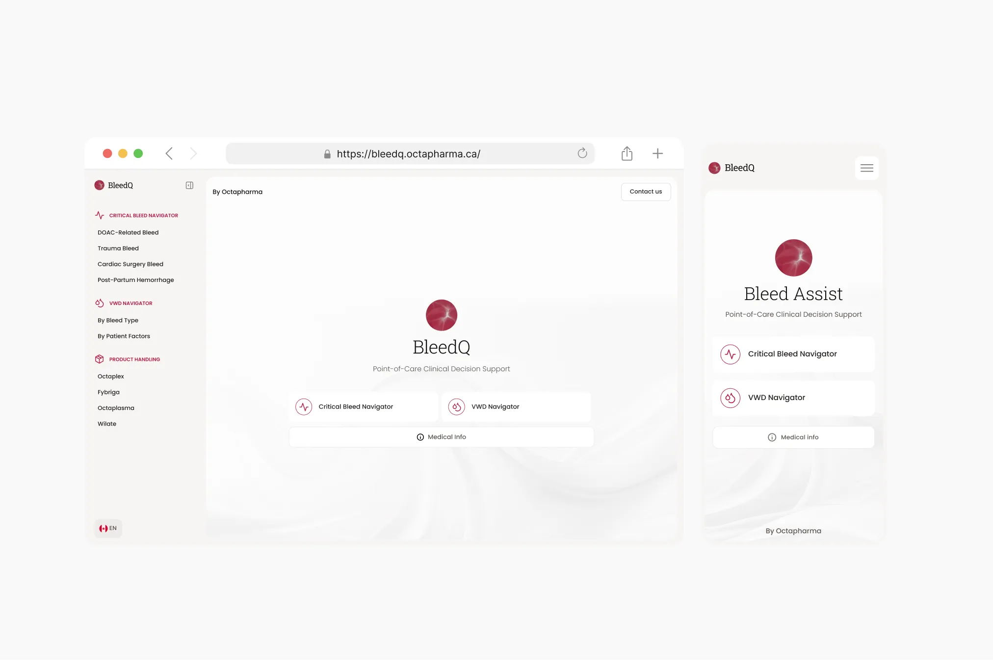 bleedq octapharma UI/UX Design