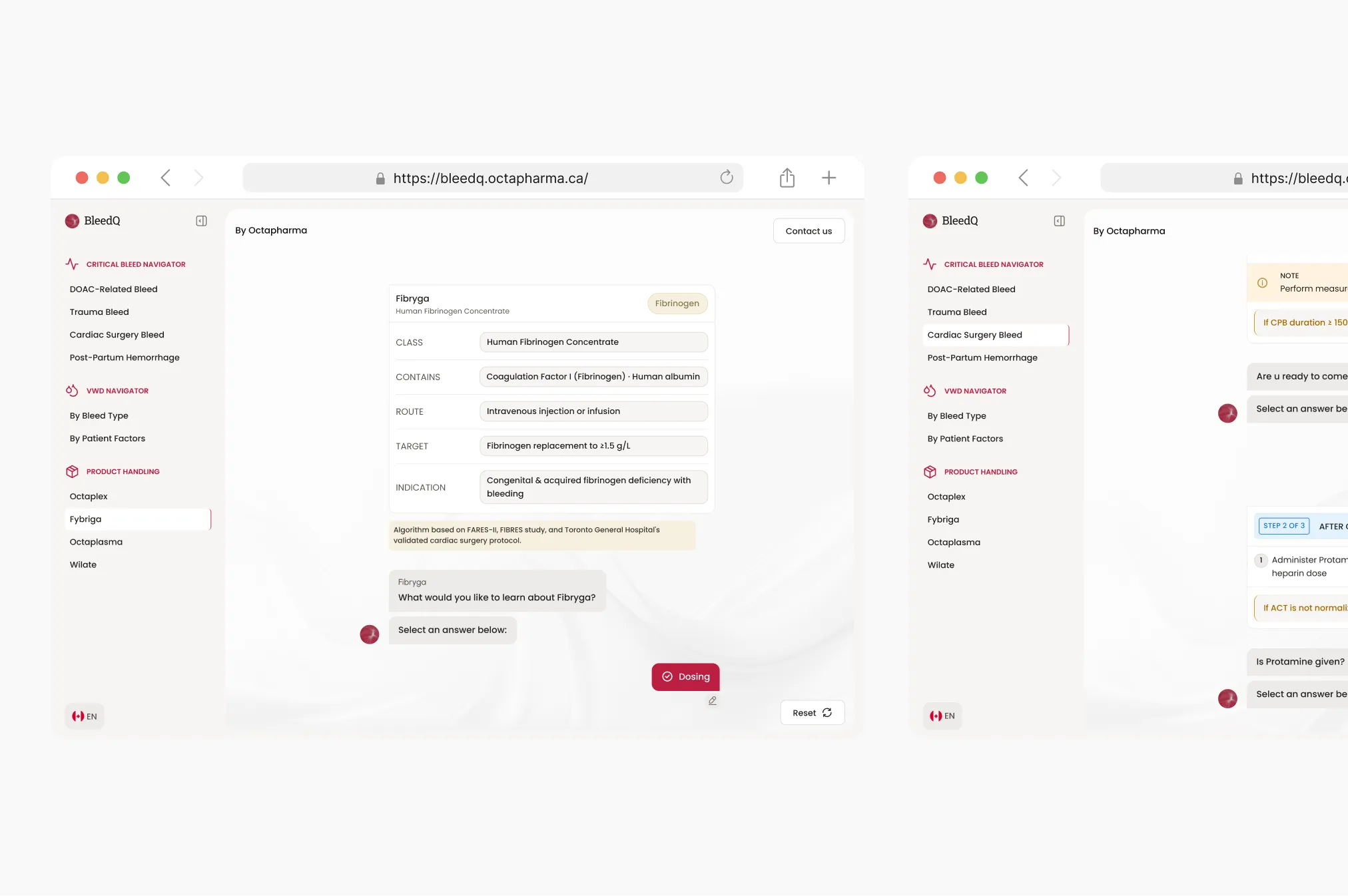 bleedq octapharma UI/UX Design